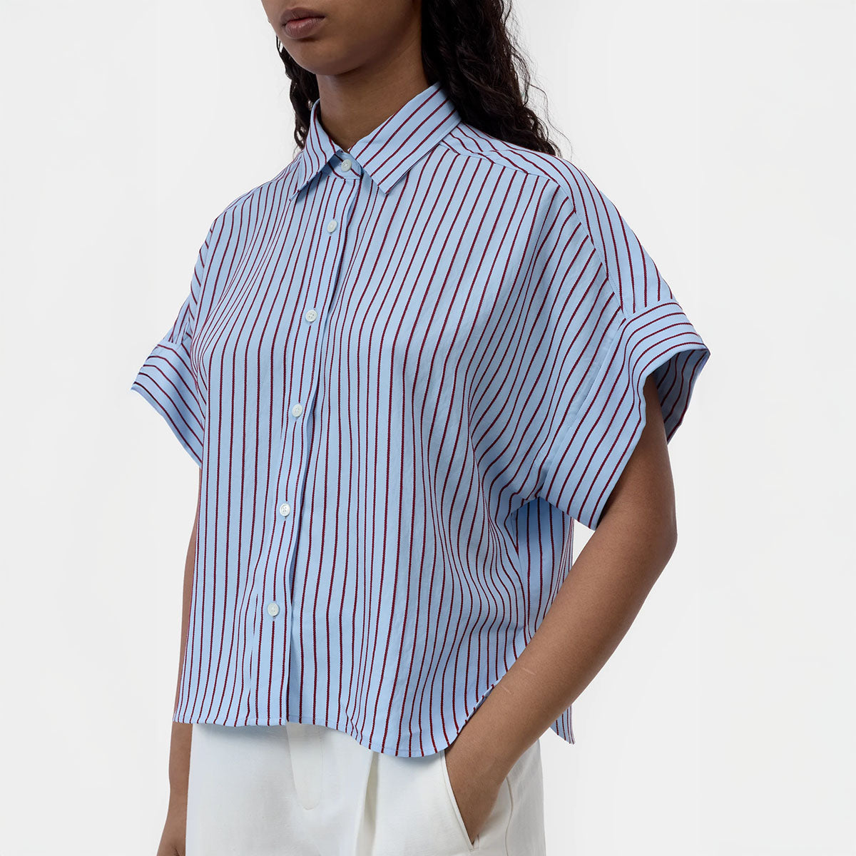 Turn Up Shirt in Dove Blue