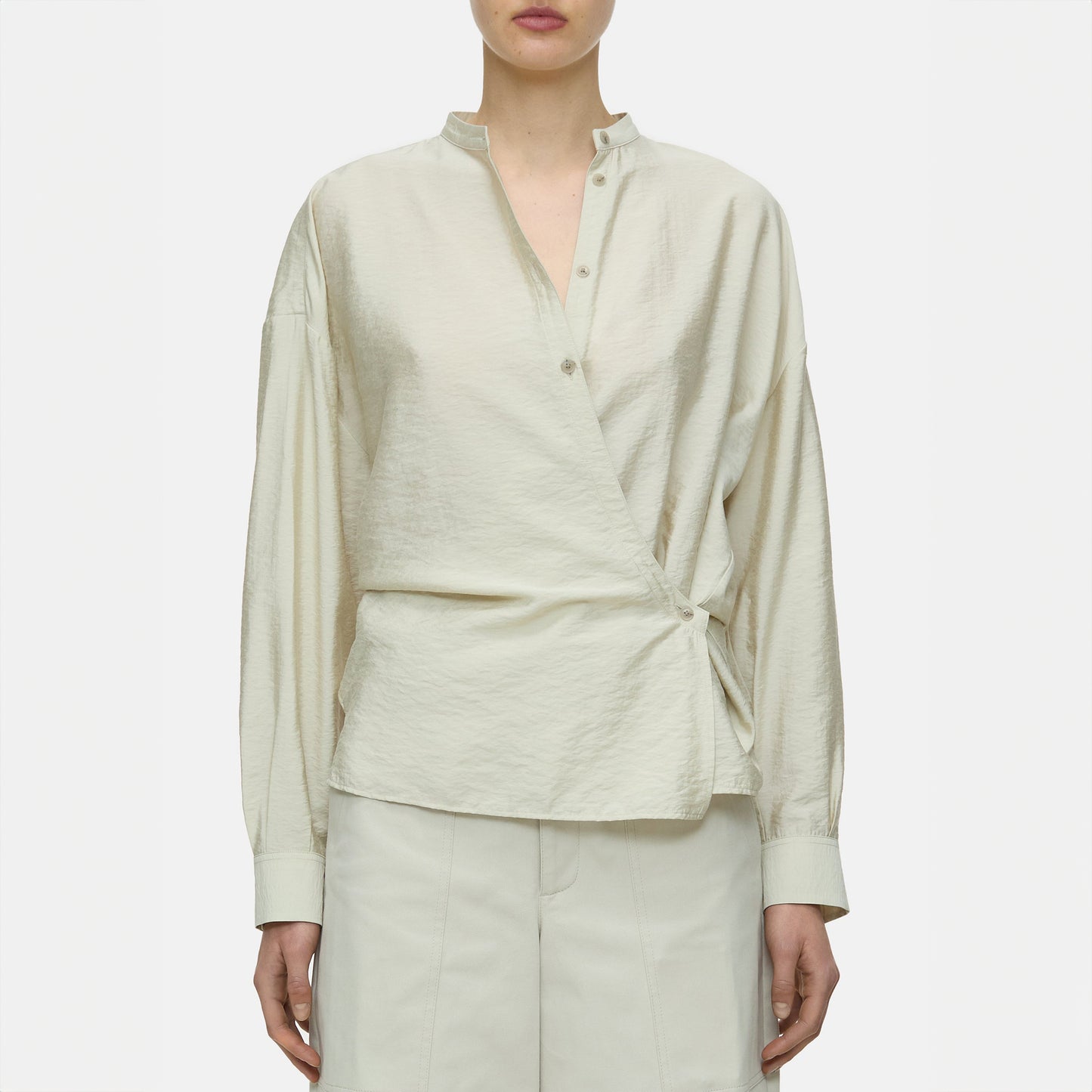 Wrap Blouse in Sabbia Beige