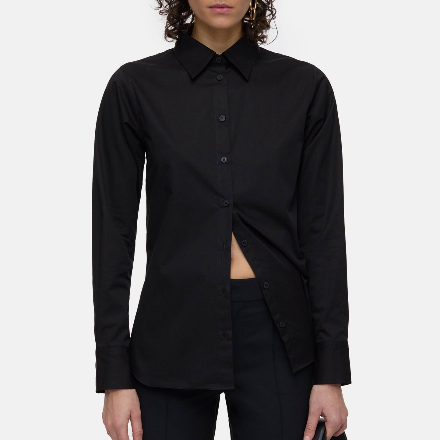 Waisted Button Up in Black