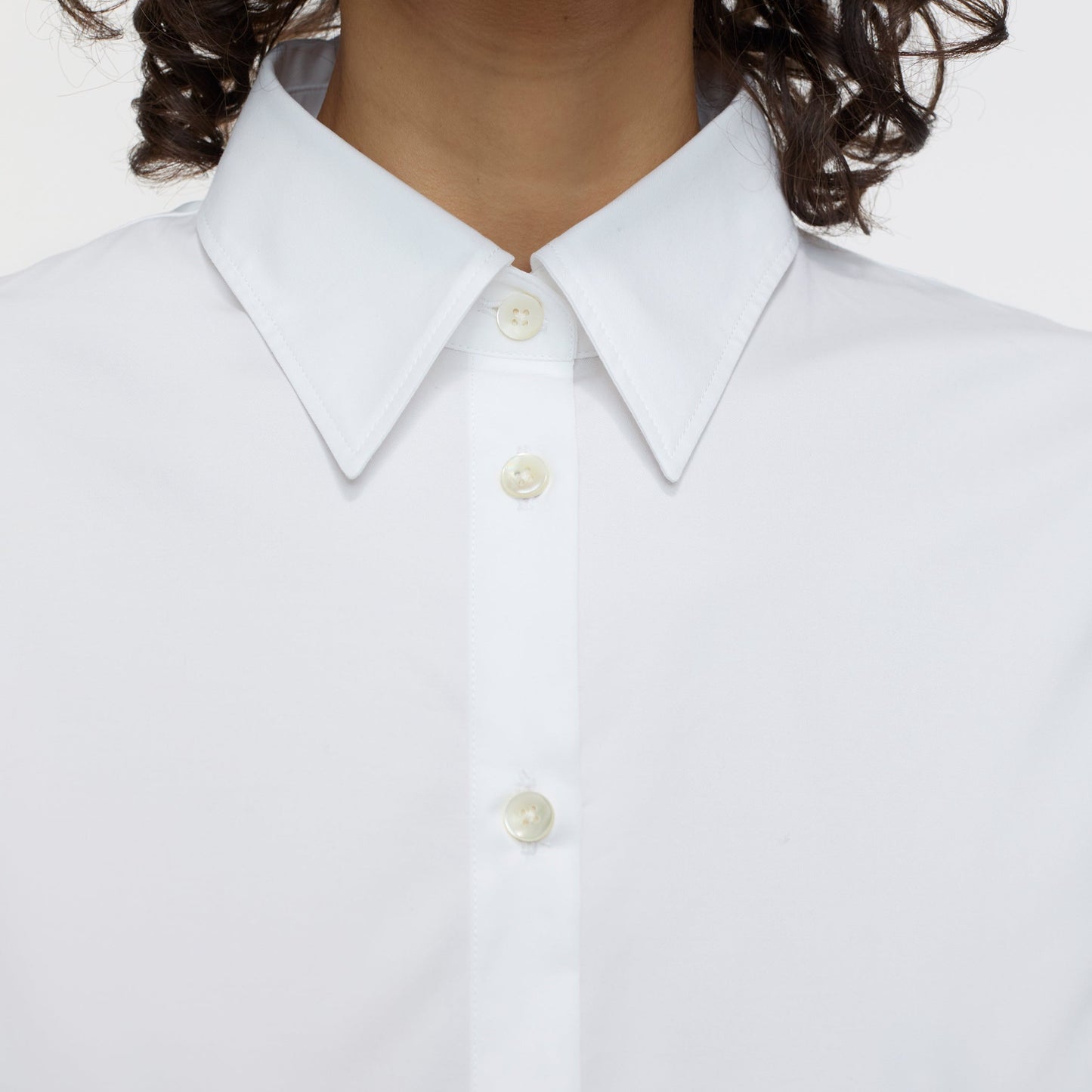 Waisted Button Up in White