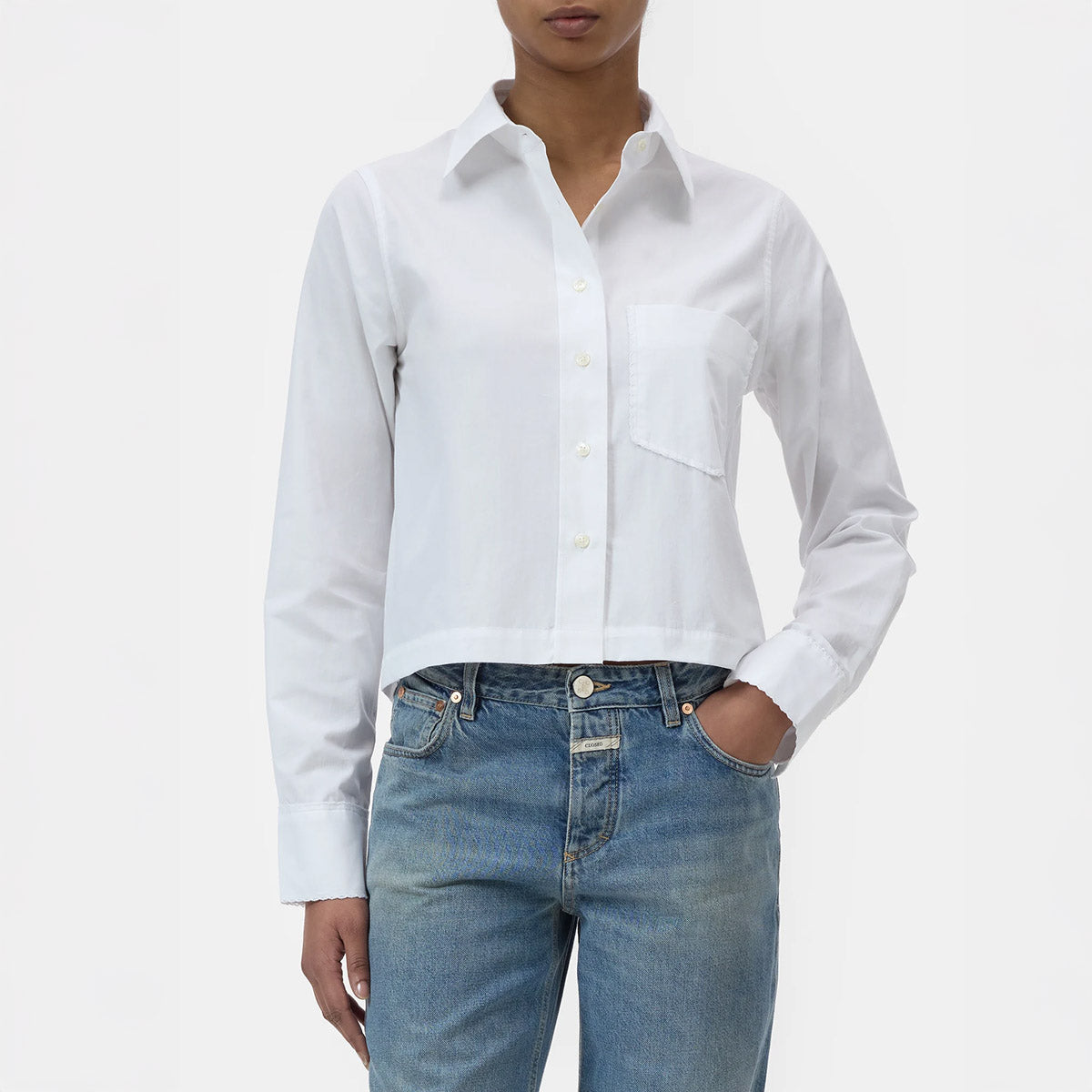 Lace Detail Shirt in White