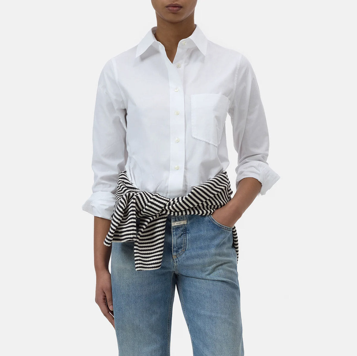 Lace Detail Shirt in White