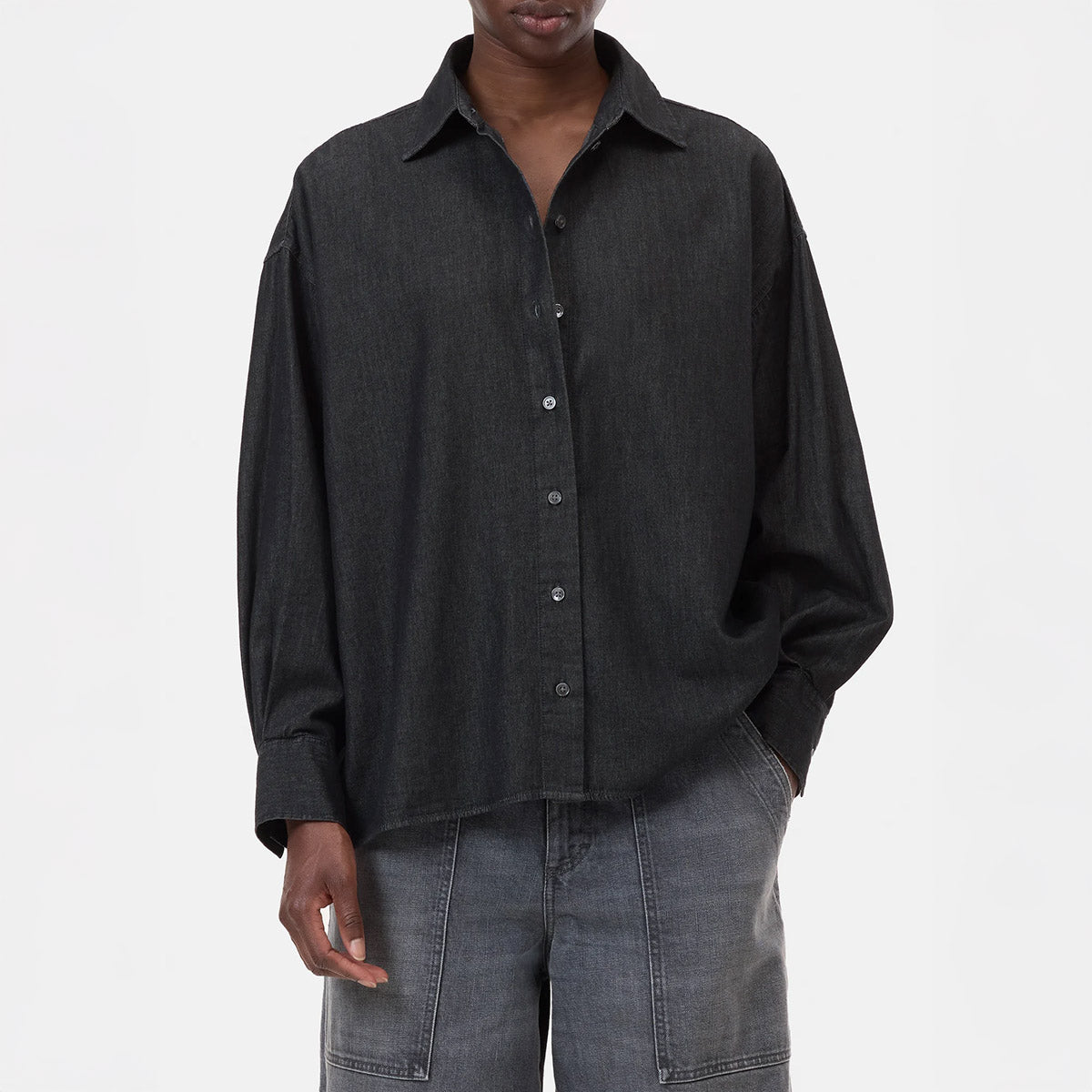 Cape Denim Shirt in Mid Grey