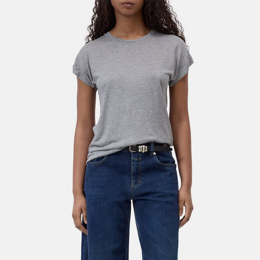 Turn Up T-Shirt in Light Gray Melange