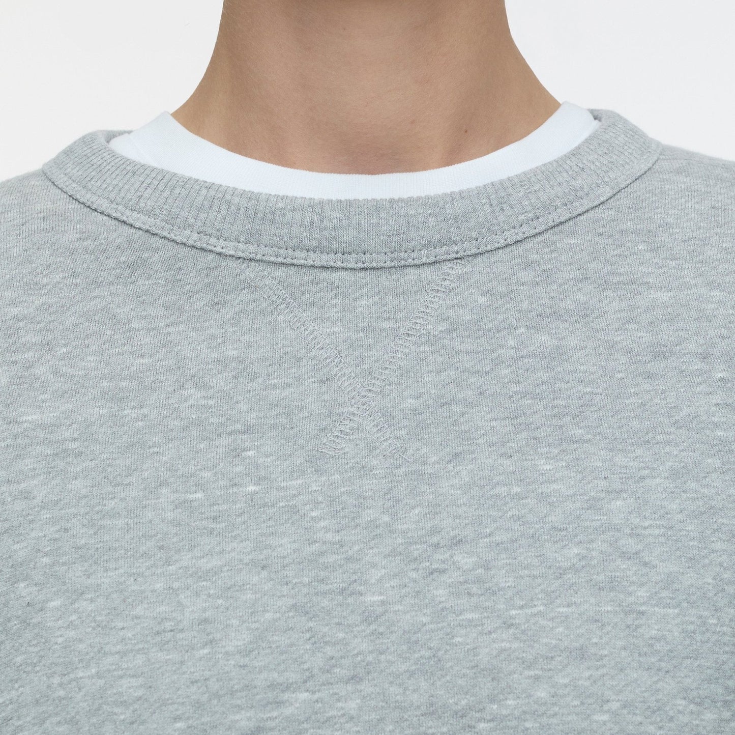 Crew Sweatshirt in Light Grey Melange