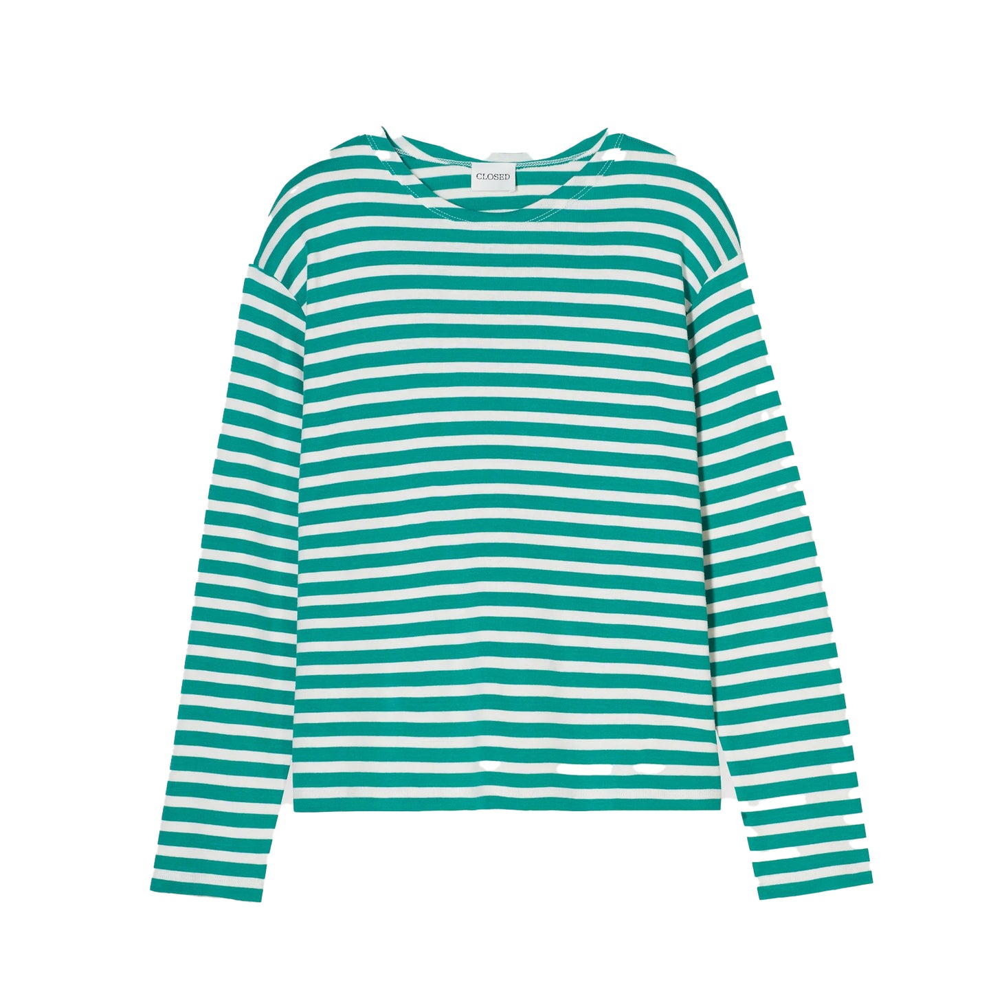 Basic Long Sleeve Striped Shirt in Meadow Green