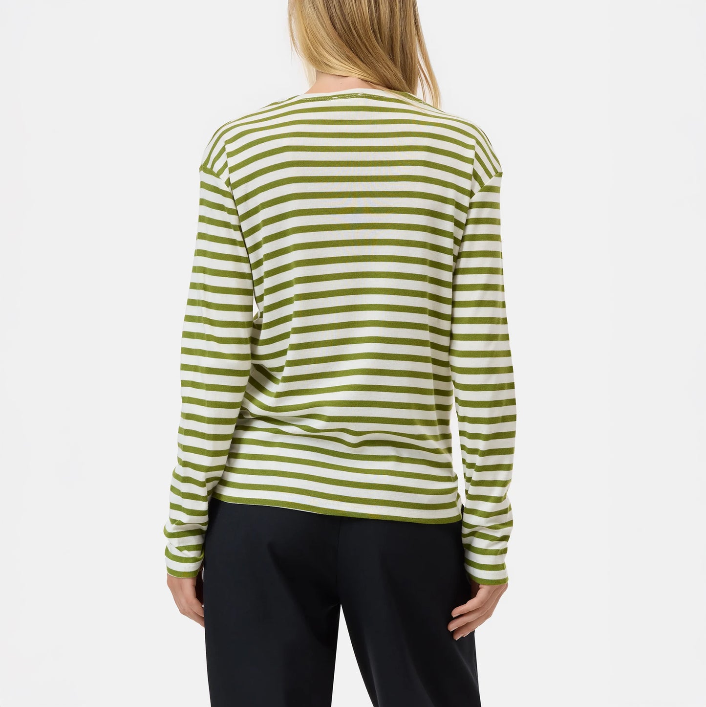 Basic Striped Tee in Pistachio Green