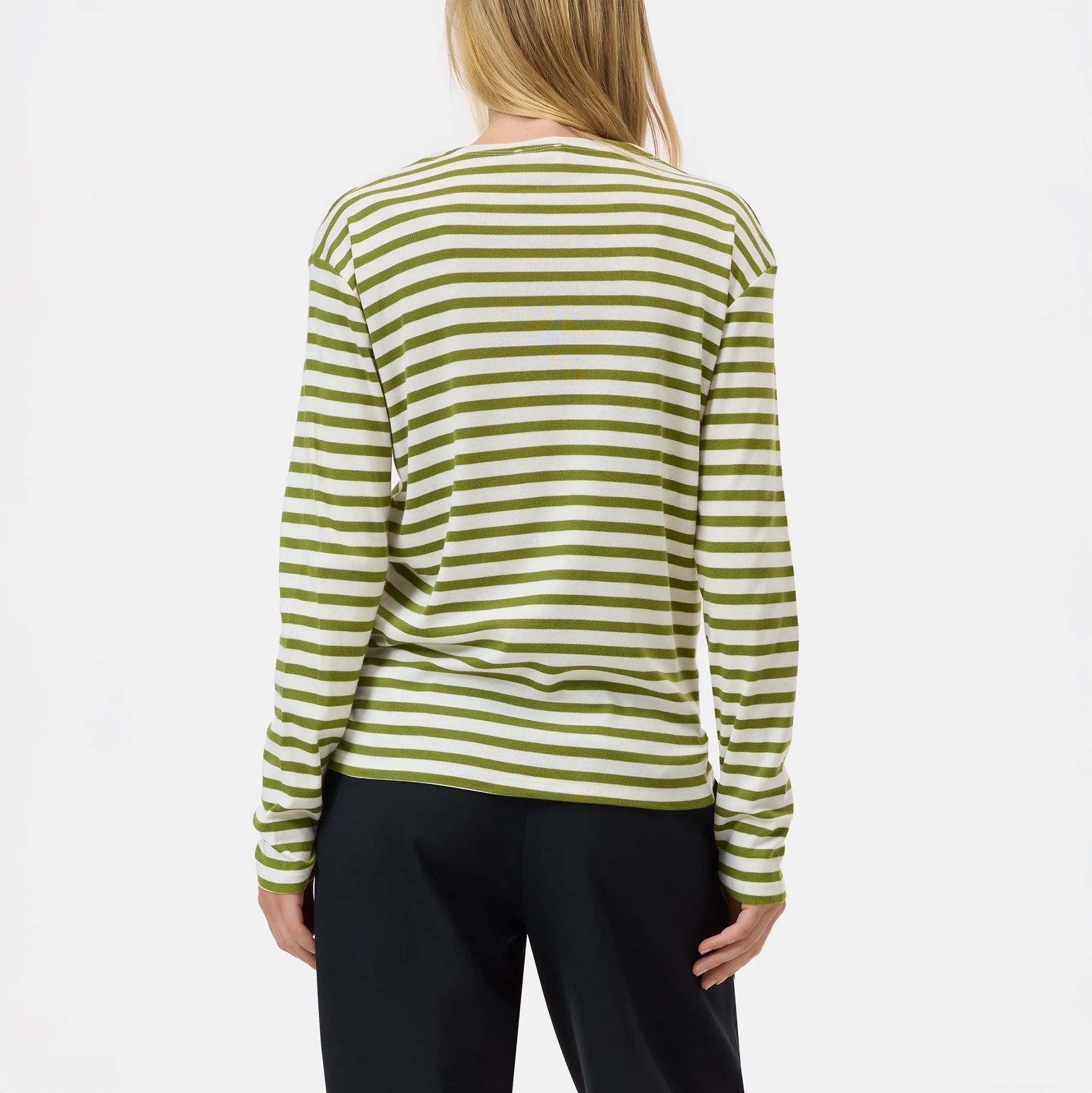 Basic Striped Tee in Pistachio Green