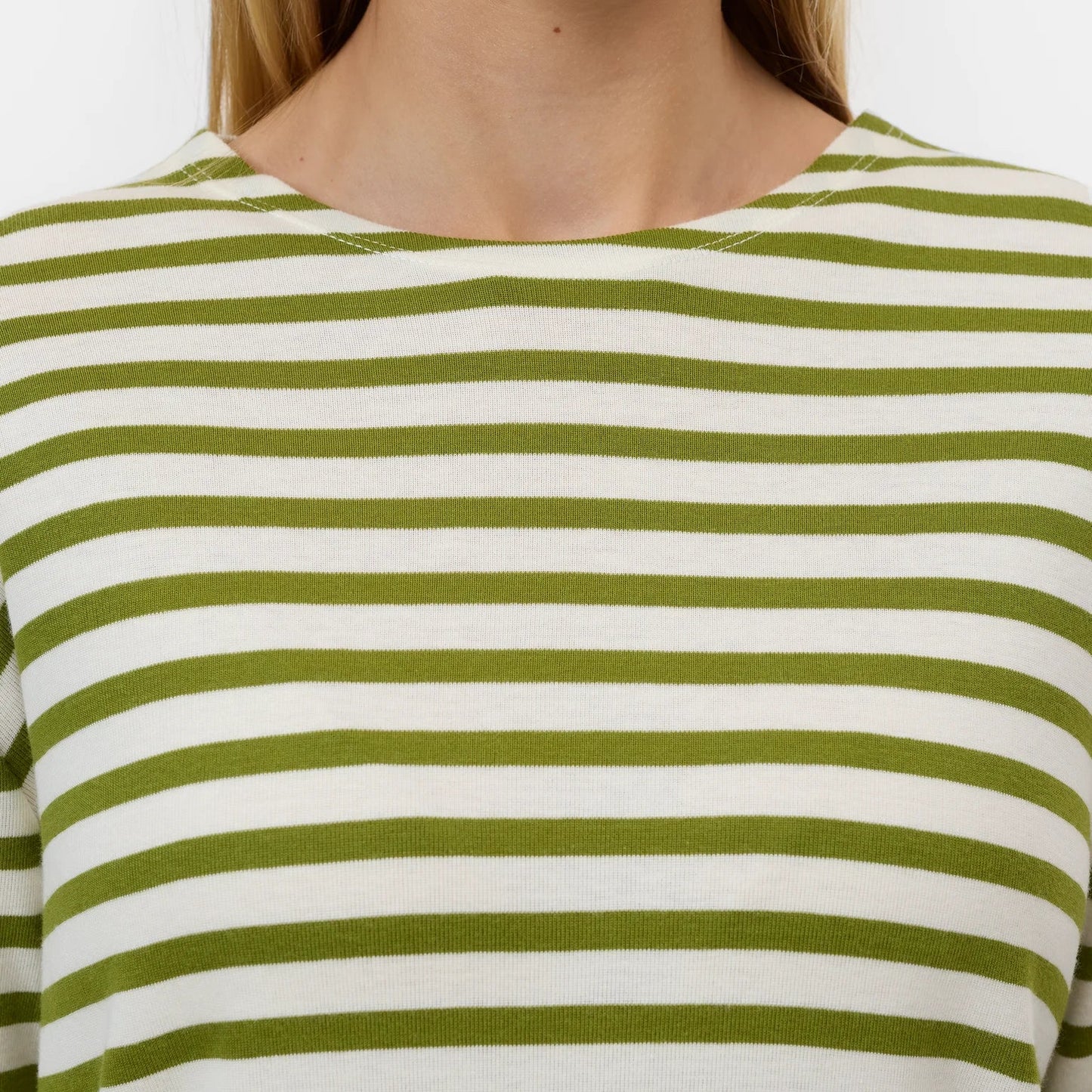 Basic Striped Tee in Pistachio Green