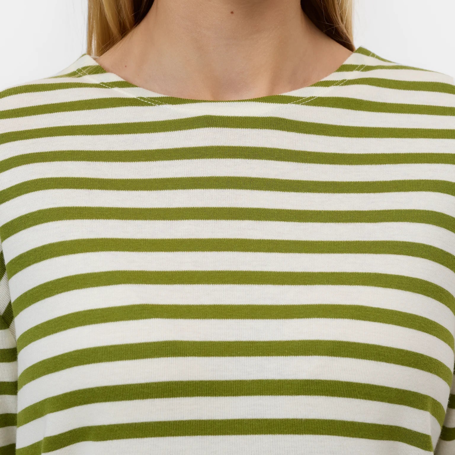Basic Striped Tee in Pistachio Green