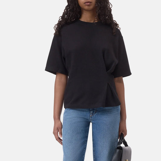 Draped T-Shirt in Black