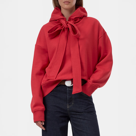 Bow Hoodie in Cinnabar Red