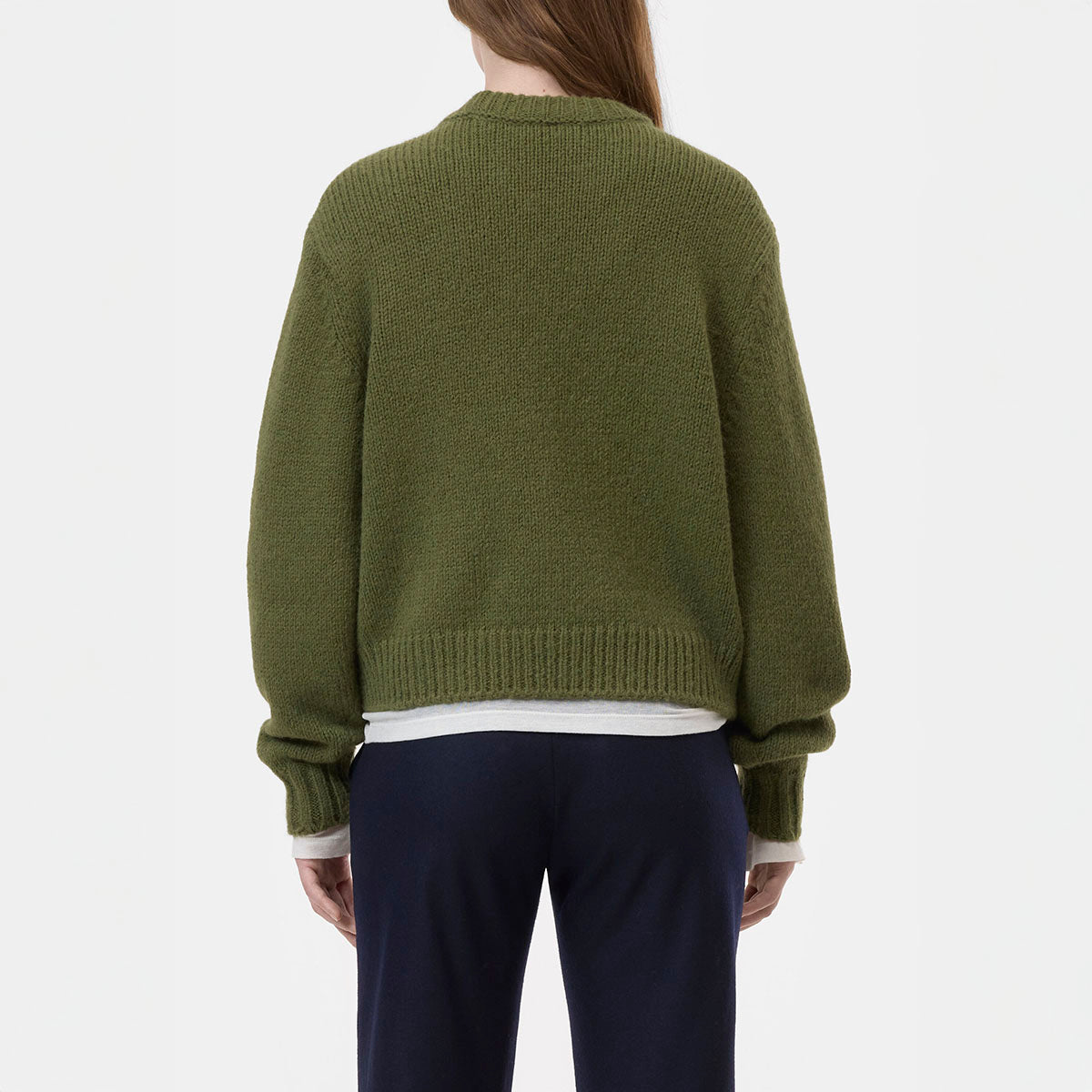 Alpaca Knit Crew in Army Green