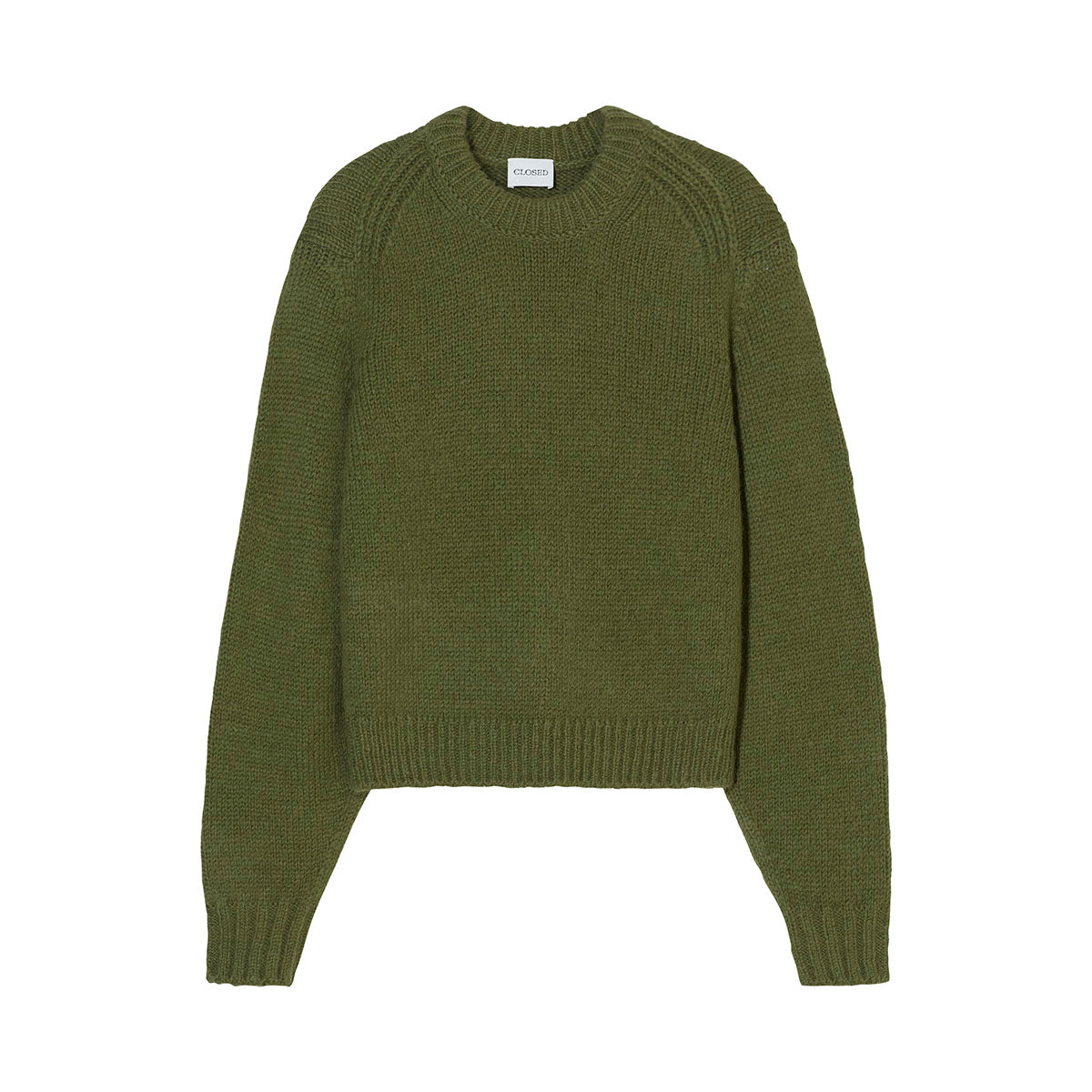 Alpaca Knit Crew in Army Green