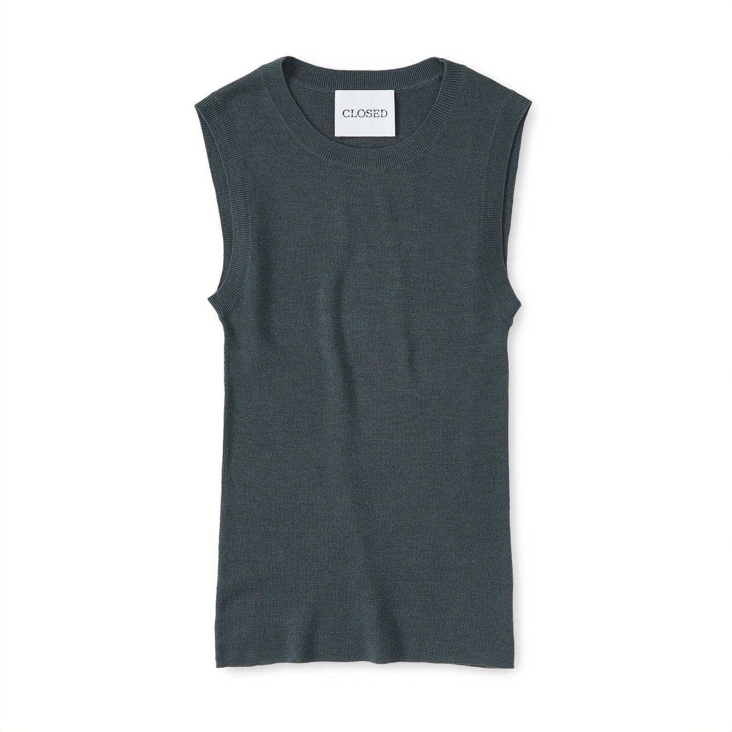 Sleeveless Knit Crew in Pini Green