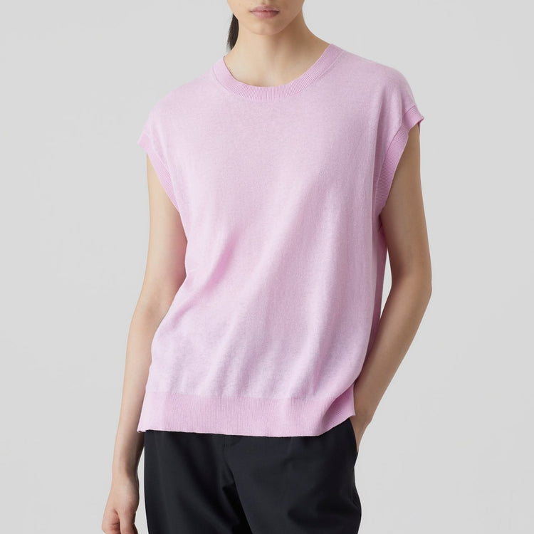 Sleeveless Knit Top in Dahlia Pink