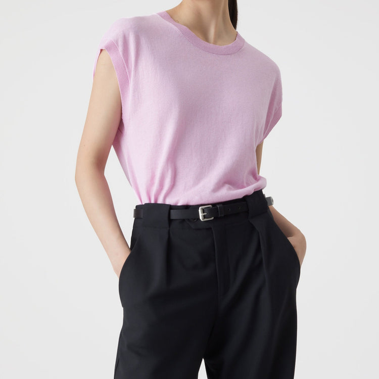 Sleeveless Knit Top in Dahlia Pink