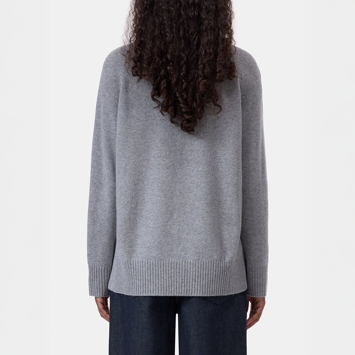 Longsleeve Crewneck Sweater in Light Gray Melange