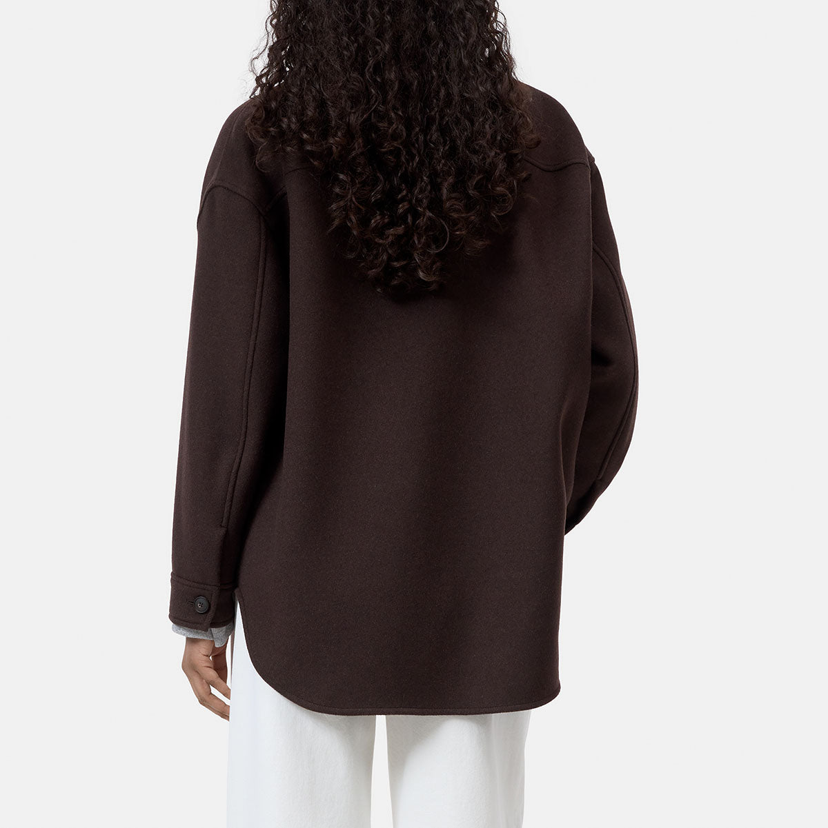 Oversize Shacket in Mahogany Brown