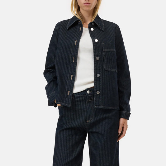 Slim Denim Jacket in Dark Blue