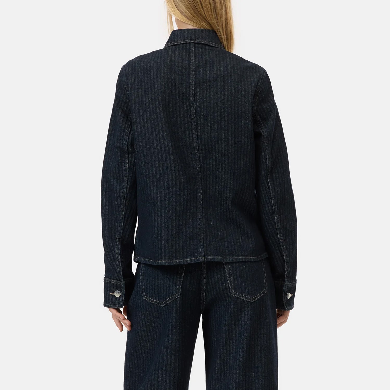 Slim Denim Jacket in Dark Blue