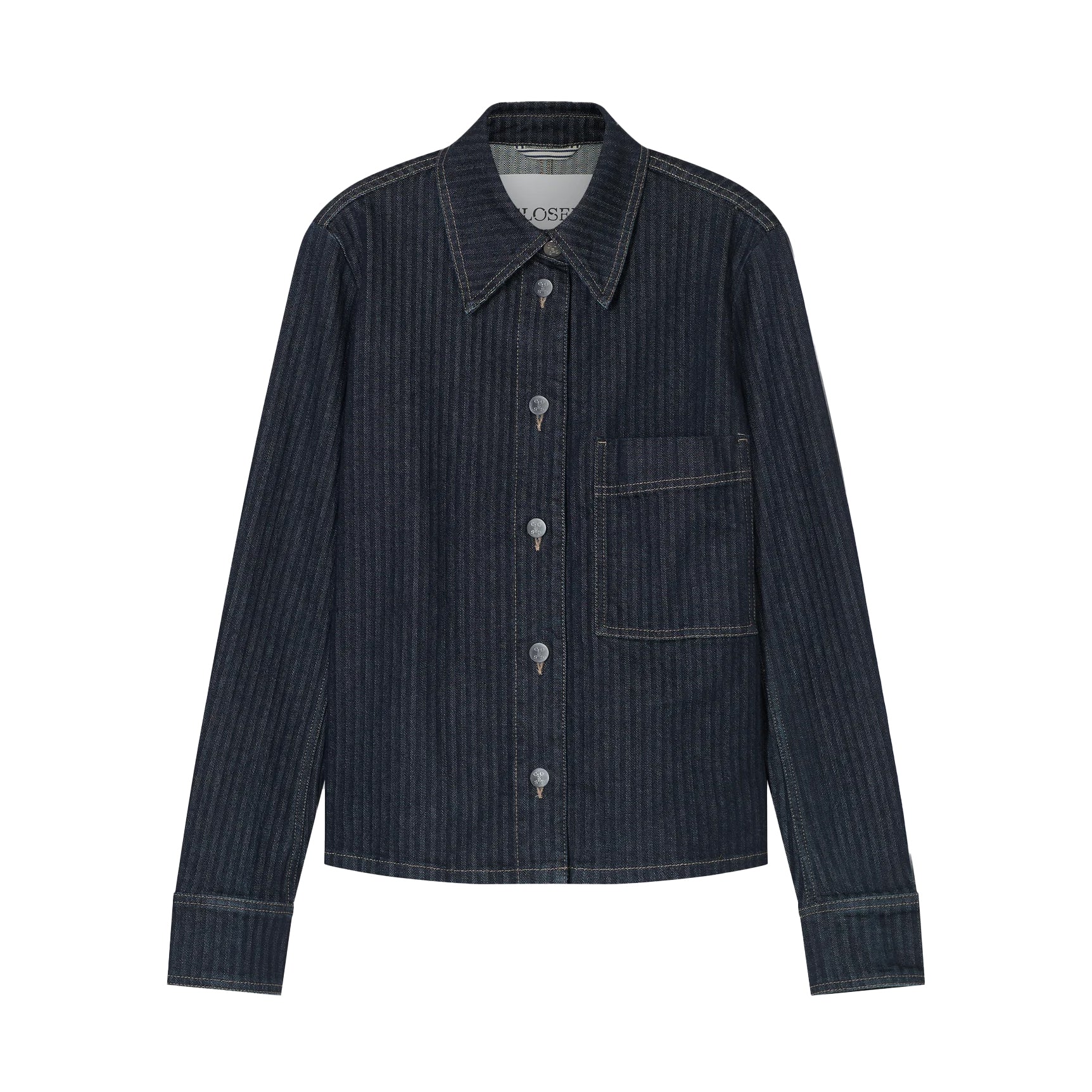 Slim Denim Jacket in Dark Blue