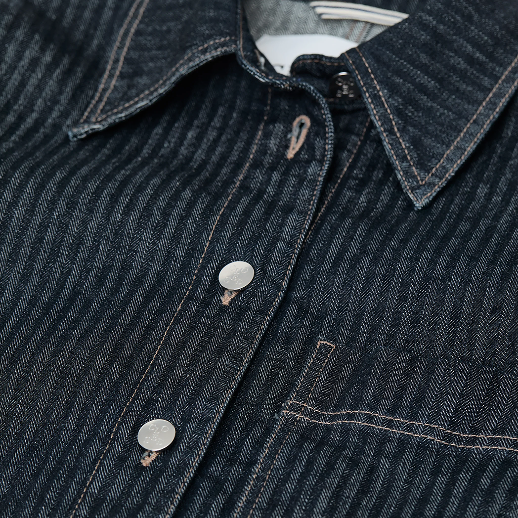 Slim Denim Jacket in Dark Blue