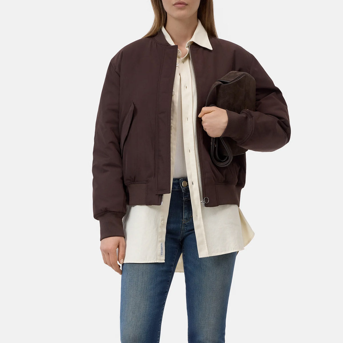 Blouson Jacket in Mahogany Brown