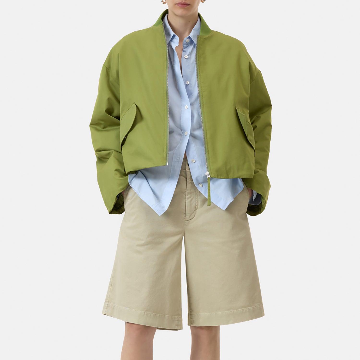 Bomber in Pistachio Green