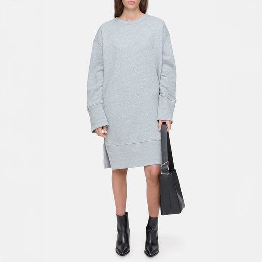 Sweatshirt Dress in Light Grey Melange