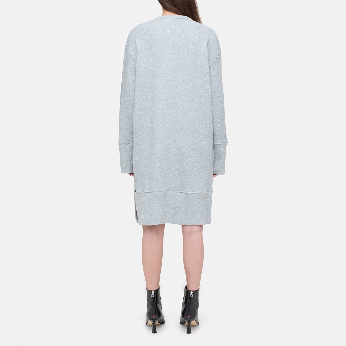 Sweatshirt Dress in Light Grey Melange