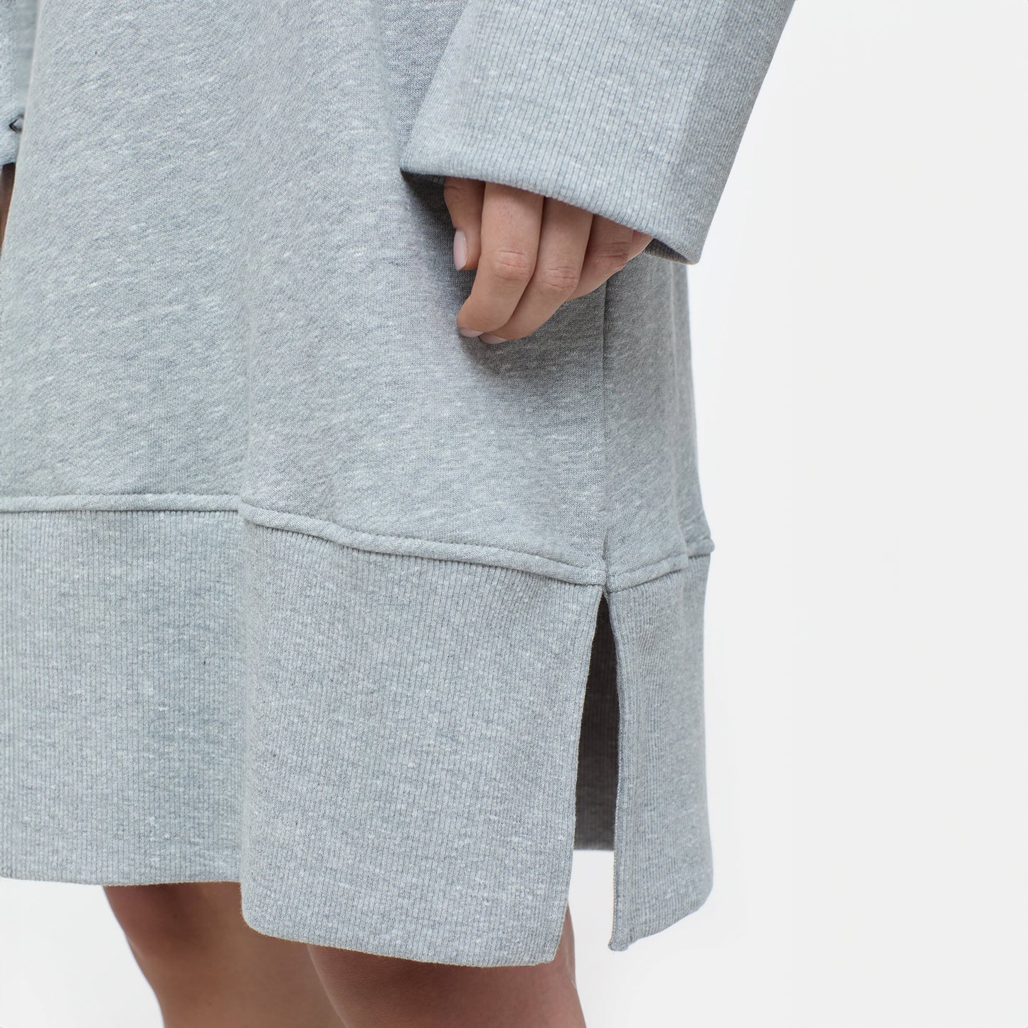 Sweatshirt Dress in Light Grey Melange