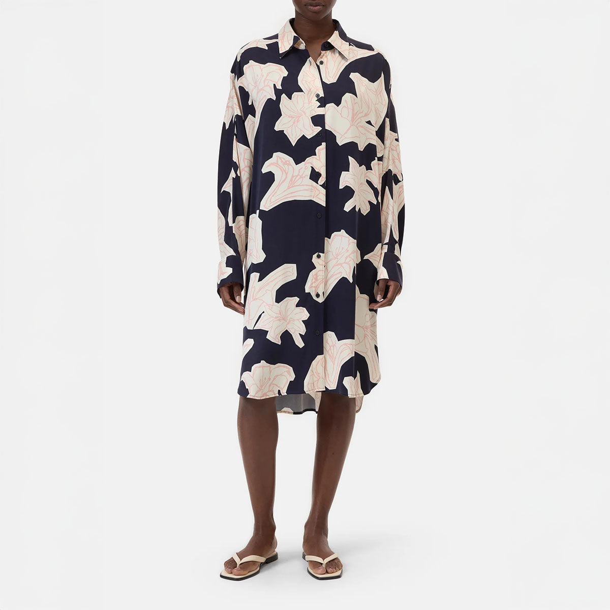 Oversized Shirt Dress in Dark Night