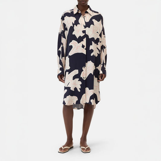 Oversized Shirt Dress in Dark Night
