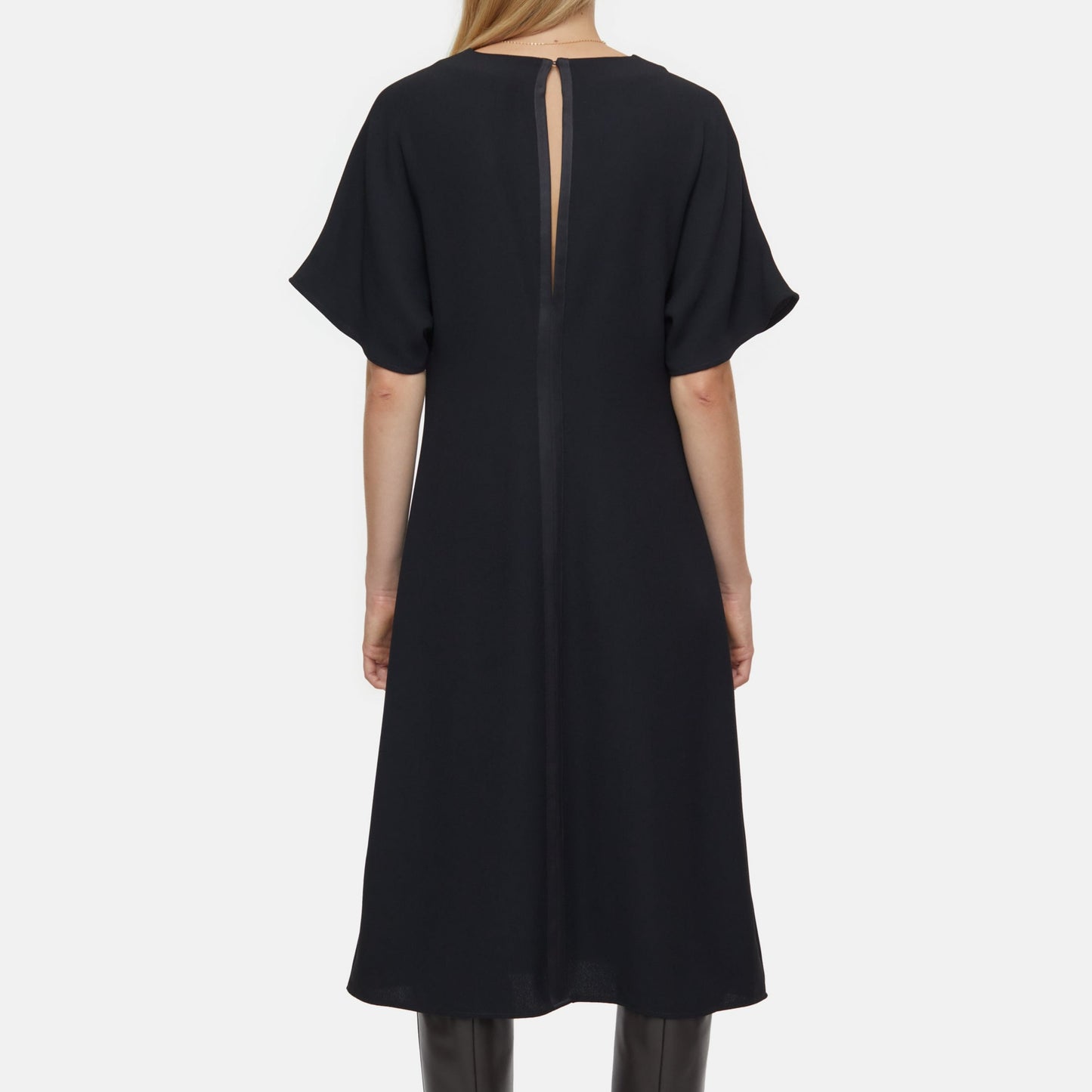 Crepe Midi Dress in Black