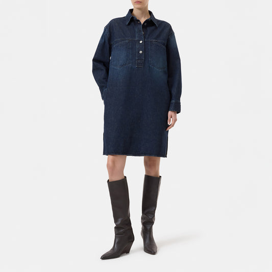 Polo Denim Dress in Dark Blue