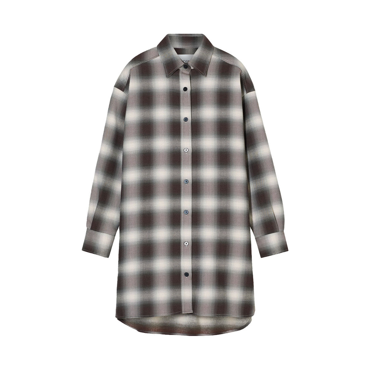 Flannel Shirt Dress in Dark Raisin