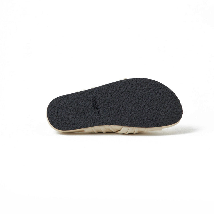 Cross Sandals in Ecru Leather