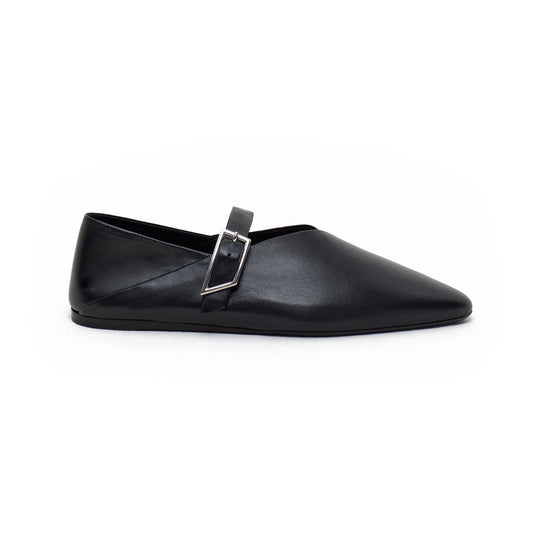 Ballerina Flats in Black Leather