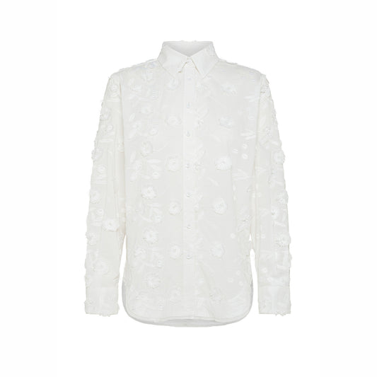 Embroidered Viole Blouse in Cream
