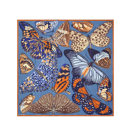 Papillions Square Scarf in Duck Blue