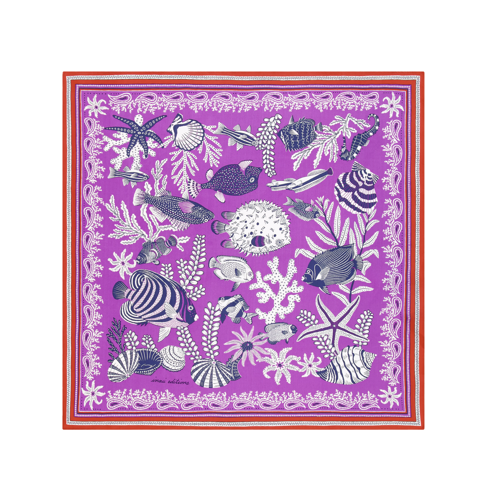 Neptune Square Silk Scarf in Violet