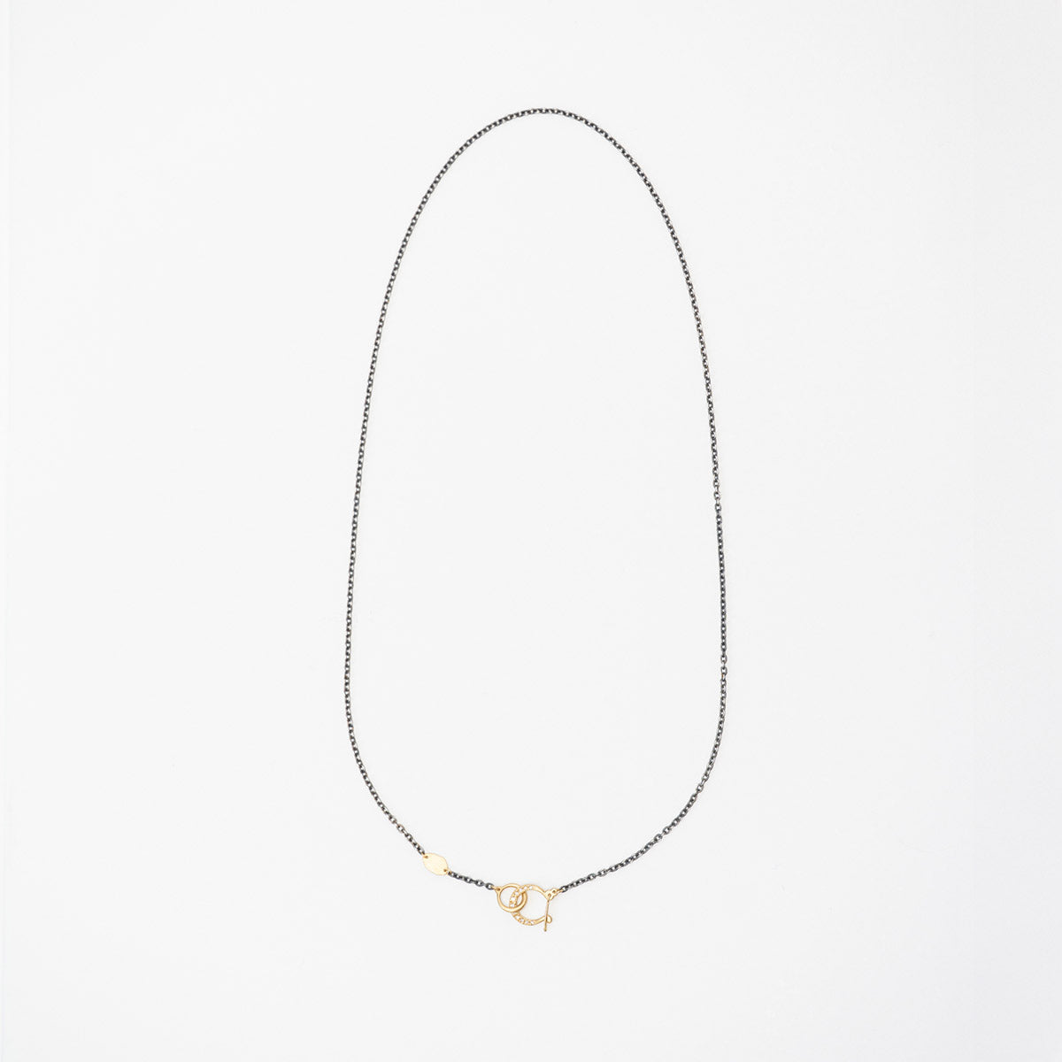 Hung Charm Holder Necklace with Diamonds