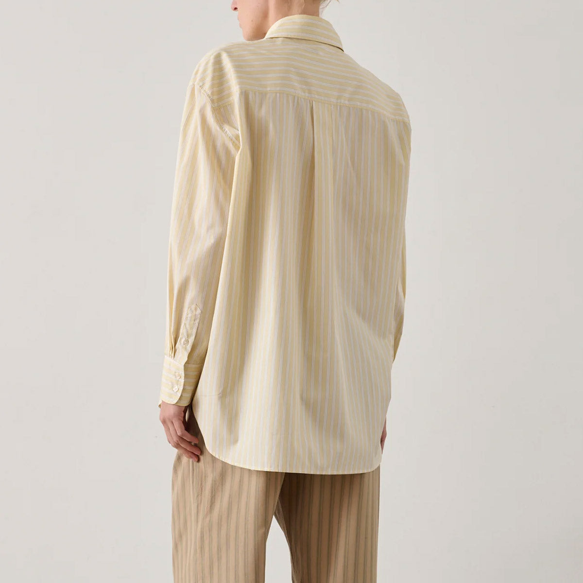 Carlotta Top in Jaune and Ecru Stripe