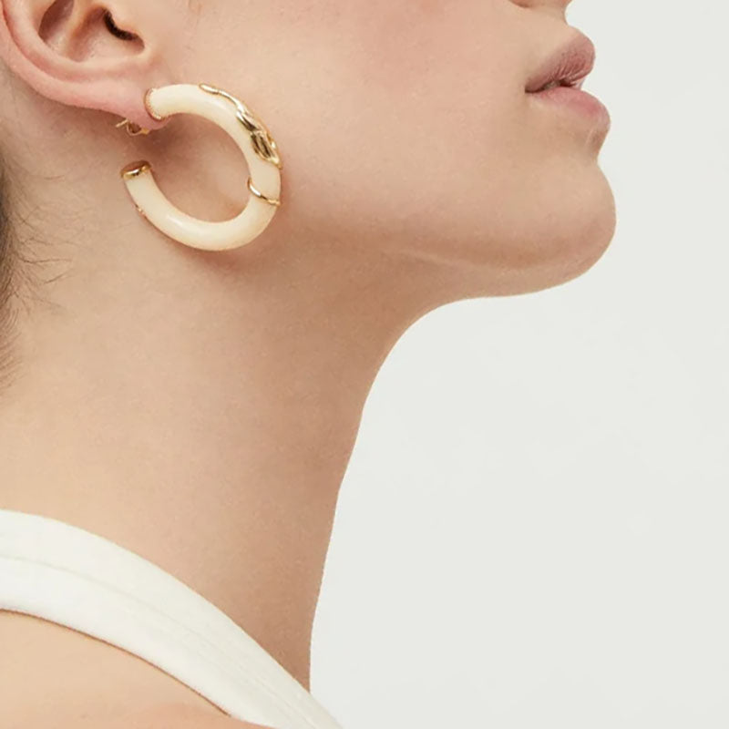 Cobra Earrings in Ivory