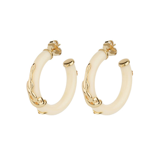 Cobra Earrings in Ivory
