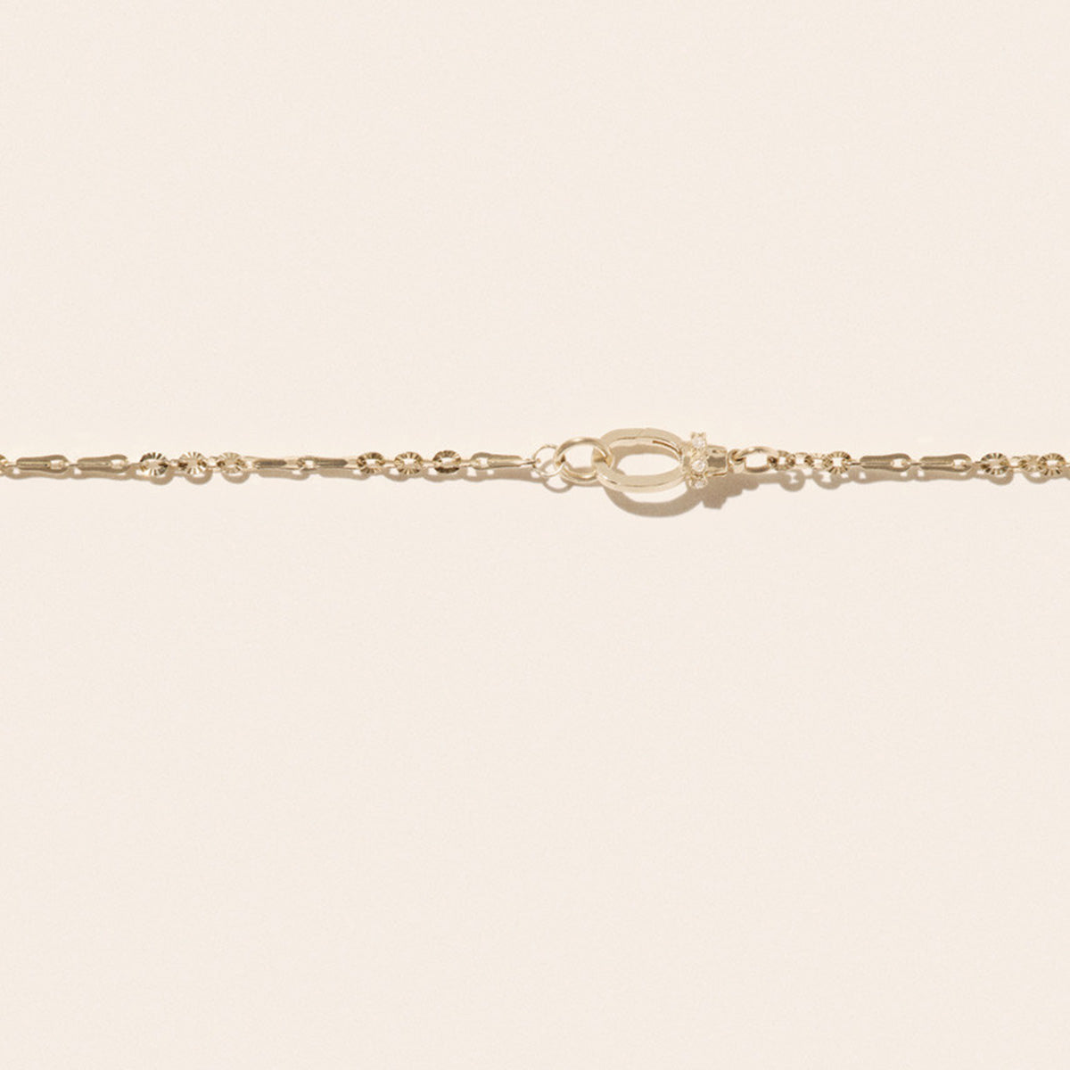 Julieta Necklace in 9K Yellow Gold featuring a yellow gold chain and diamond-encircled lock clasp.