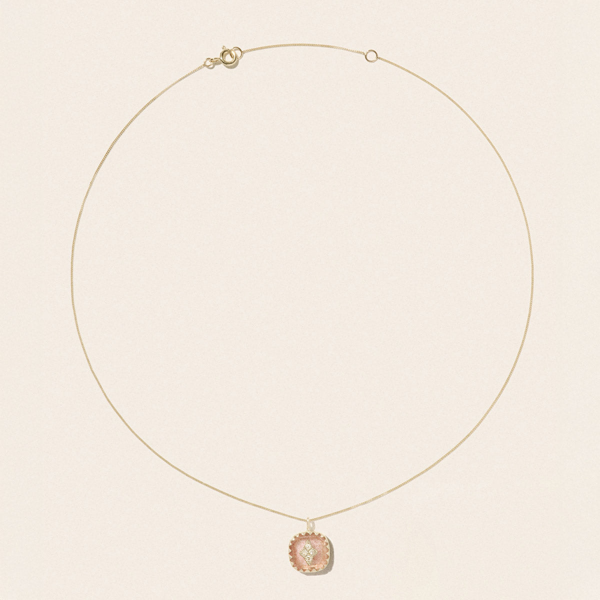 Pierrot Necklace in Strawberry Quartz
