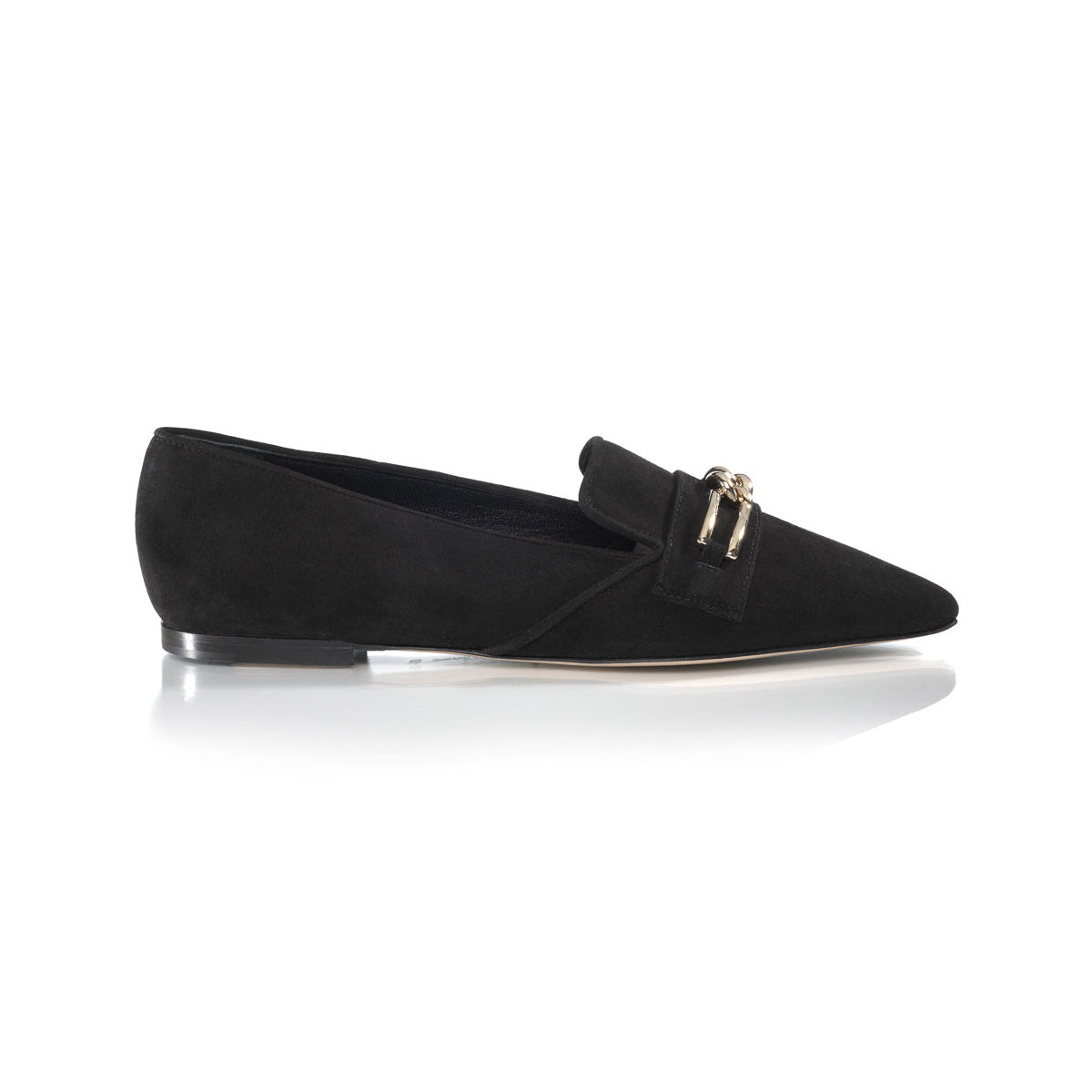 Chase Suede Loafer in Black & Gold