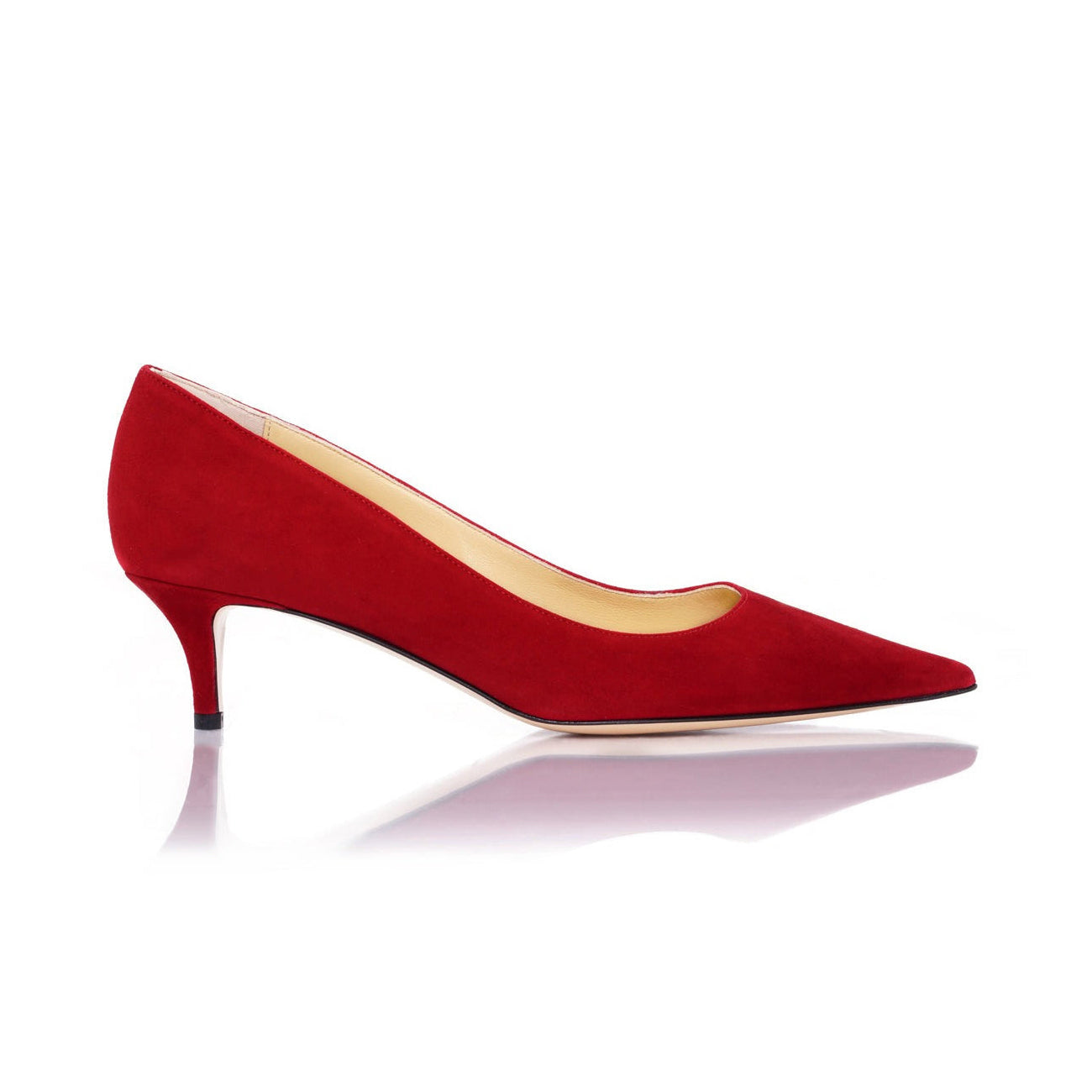 Classic 45 Pointed Toe Pump in Red Suede